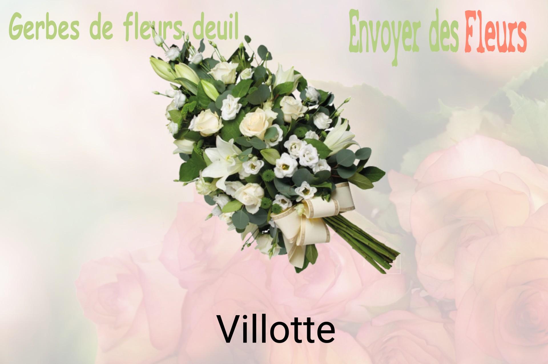 Gerbe de fleurs de deuil livrée à Villotte